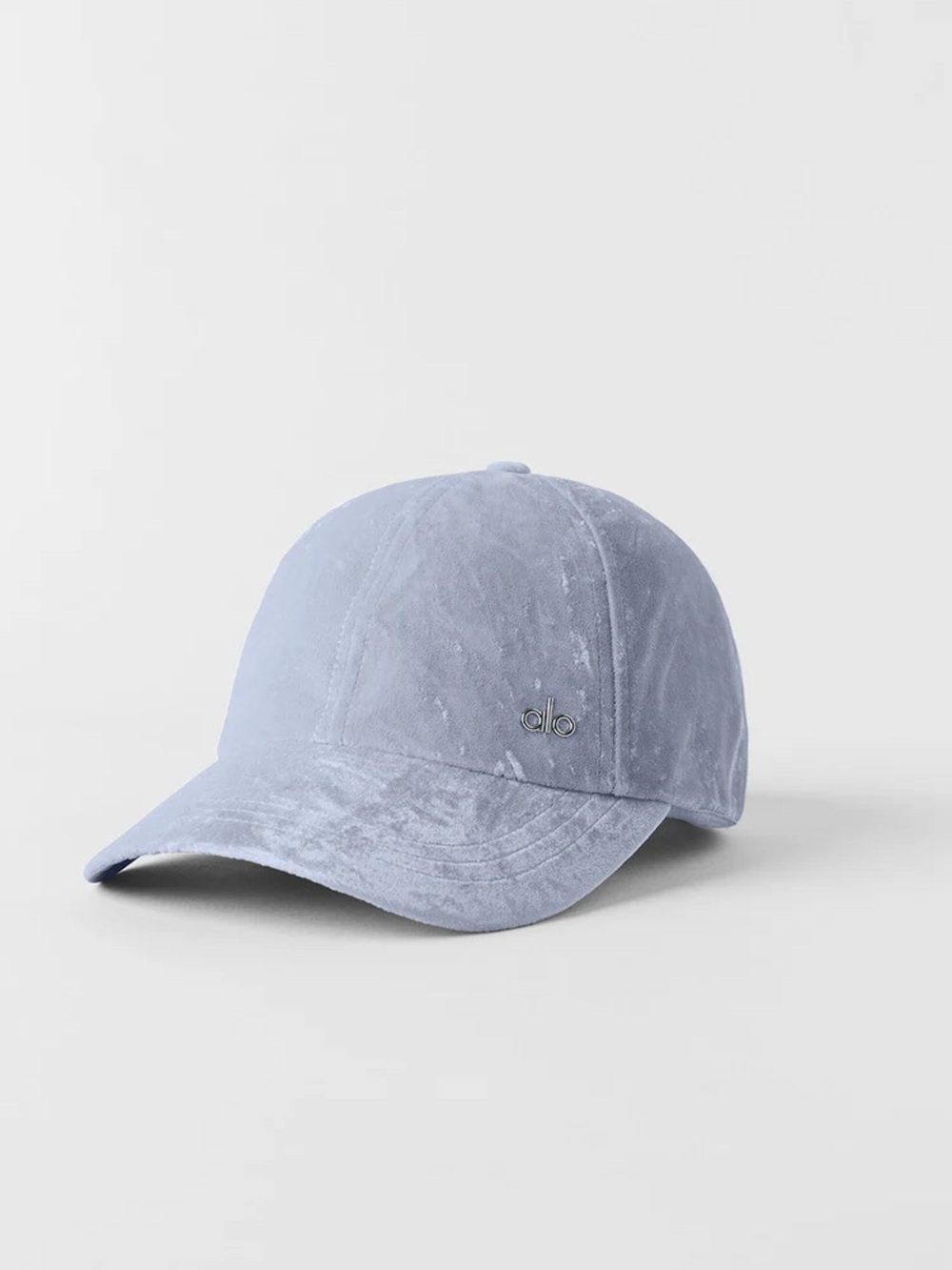 ALO Yoga Light Blue Velvet Baseball Cap